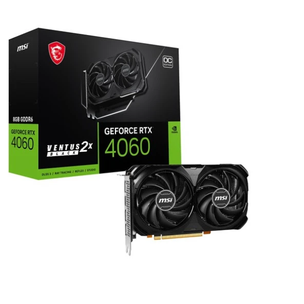 Msı Rtx4060 8Gb Ventus 2X Black 8G Oc Gddr6 128Bit Hdmı Dp Pcıe 16X V4.0