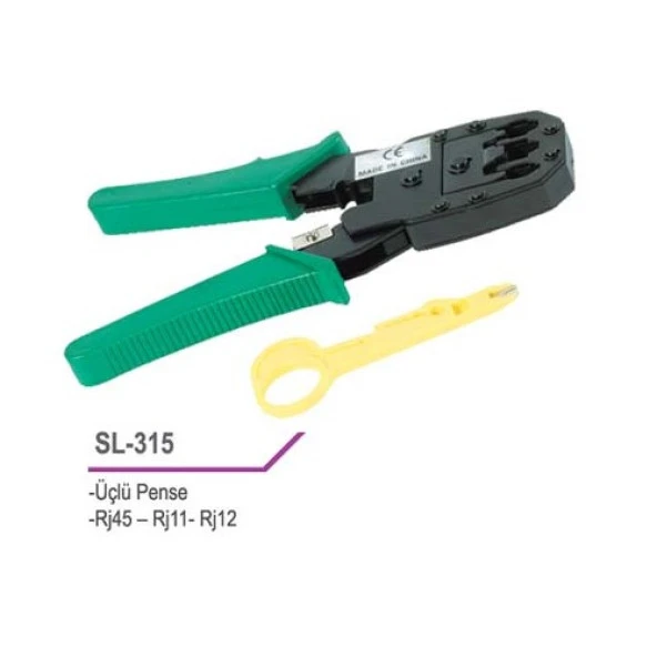 S-LINK SL-315 RJ12,RJ45 Kablo Sıkma Pensesi Yeşil