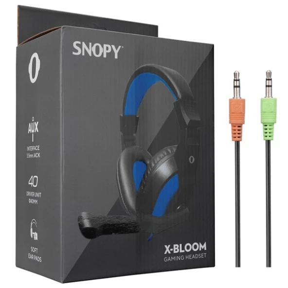 SNOPY X-BLOOM USB Siyah/Mavi Gaming Mikrofonlu Kulaklık SN-633 - 5