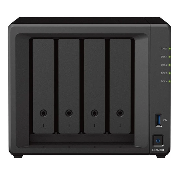 SYNOLOGY DS923 PLUS AMD Ryzen R1600 4 GB RAM- 4-diskli Nas Server (Disksiz)