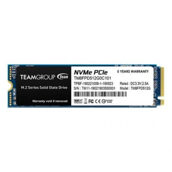 TEAM 512GB MP33 PRO TM8FPD512G0C101 2400- 2100MB/s M2 PCIe NVMe Gen3 Disk ürün görseli
