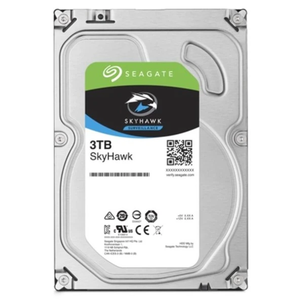 SEAGATE 3TB 3.5" SKYHAWK ST3000VX015 256MB 7200RPM GÜVENLİK DİSKİ (DİSTRÜBÜTÖR GARANTİLİ) - 1