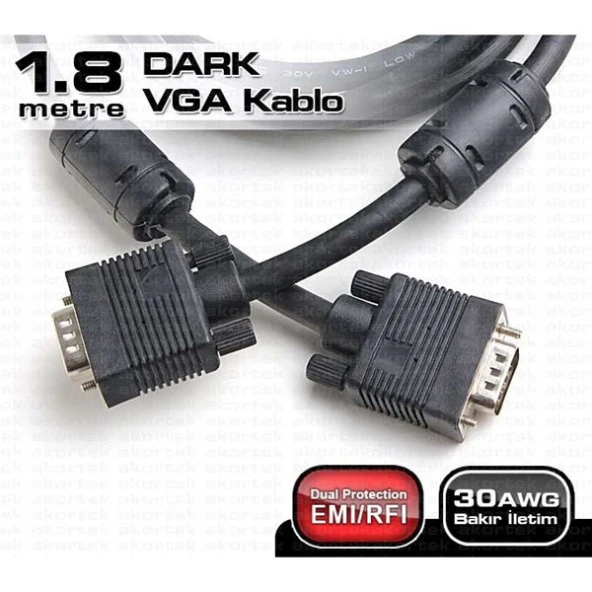 DARK DK-CB-VGAL180 1.8 Mt Monitör Kablosu VGA 15E/15E