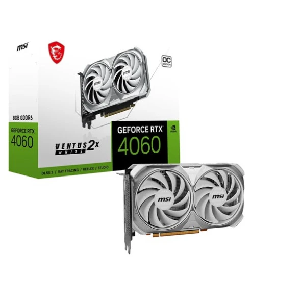 Msı 8Gb Rtx4060 Ventus 2X Oc Whıte Gddr6x 128Bit Hdmı-Dp Pcıe 4.0
