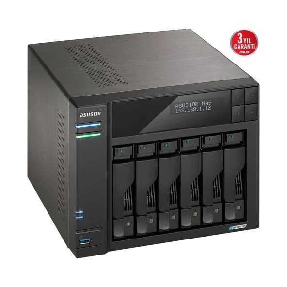 ASUSTOR FS6706T CELERON QC N5105-4GB RAM-6 ader M2 NVME DİSK DESTEKLİ NAS SUNUCU (disksiz)