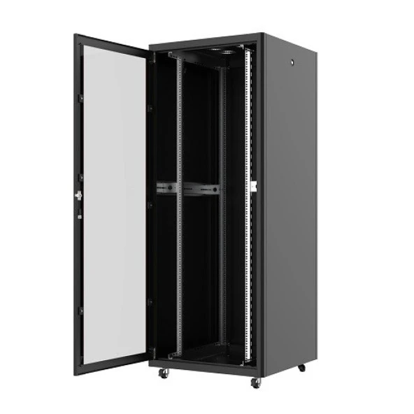 AGER 26U 800x800mm Dikili Tip Siyah Kabinet Vega AG-VB26U8080S1 Cam Kapak - 2