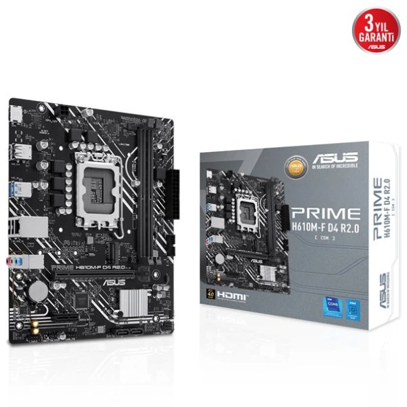 ASUS PRIME H610M-F D4 R2.0-CSM DDR4 HDMI PCIE 4.0 1700P mATX KURUMSAL ANAKART ürün görseli 1