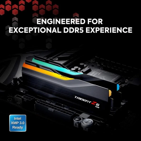 GSKILL 64GB (2X 32GB) DDR5 5600MHZ CL28 RGB DUAL KIT PC RAM TRIDENT Z5 F5-5600J2834F32GX2-TZ5RK - Resim 2