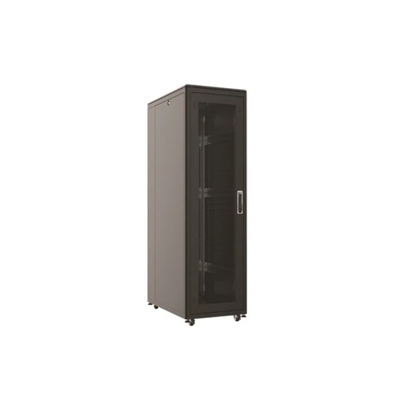 AGER 26U 800x1000mm Dikili Tip Siyah Kabinet Vega AG-VB26U8010S1-BAAA-A-M1 Cam Kapak - Resim 2