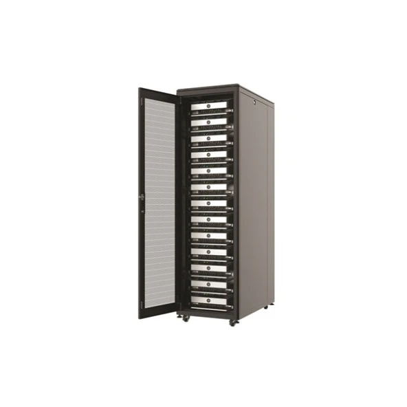 AGER 26U 800x1000mm Dikili Tip Siyah Kabinet Vega AG-VB26U8010S1-BAAA-A-M1 Cam Kapak - Resim 3