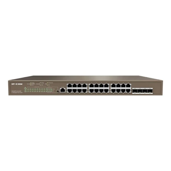 IP-COM 24port IP-G5328P-24-410W Gigabit 4-SFP 410W Full PoE Layer 3 Yönetilebilir Rack Mount Swıtch