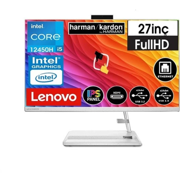 Lenovo Ideacentre Aıo 3 27IAP7 Intel Core I5 12450H 64GB 512GB SSD Windows 11 Pro 27'' Fhd AIO Bilgisayar Snertech