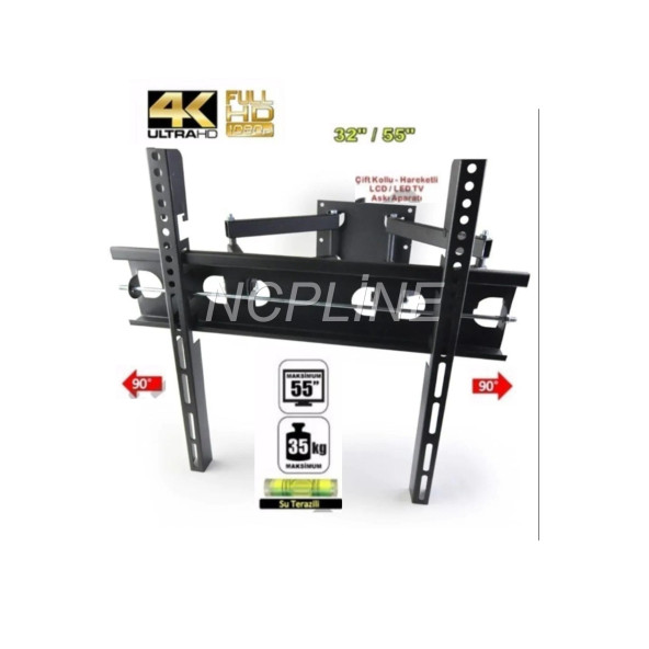 NCPLİNE  Sony Philips Uyumlu 82 Cm Ekran 140 Cm Ekran Hareketli Askı Metal Asma Askı Aleti