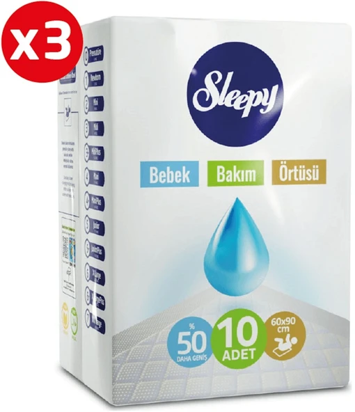 Sleepy Bebek Bakım Alt Açma Örtüsü 60*90Cm 30 Adet