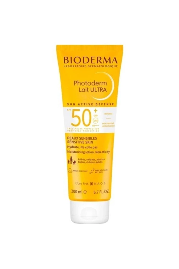 En Hassas ve Toleransı En Düşük Ciltlere Özel Photoderm Spf 50+ Lait Ultra Güneş Losyonu 200 ml