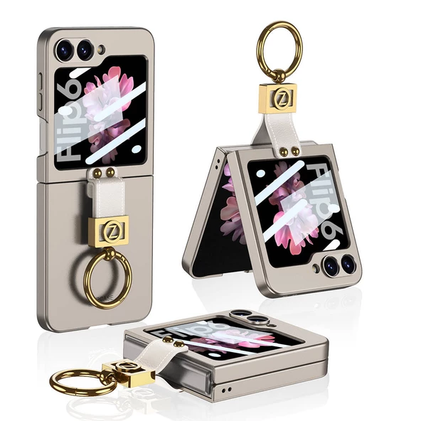 Vendas Samsung Galaxy Z Flip 6 Kılıf Zore Z Harfli Yüzüklü Kıpta Kapak - 6