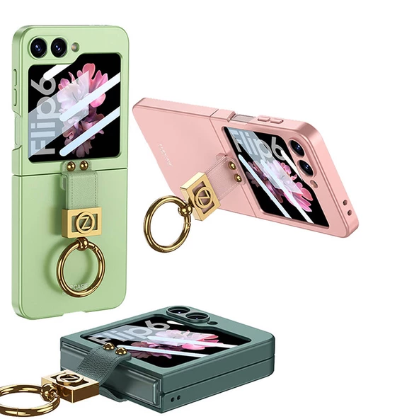 Vendas Samsung Galaxy Z Flip 6 Kılıf Zore Z Harfli Yüzüklü Kıpta Kapak - 8