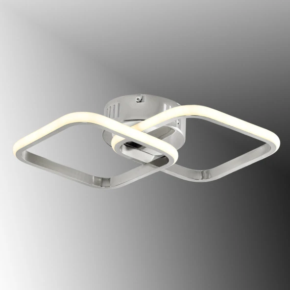 TT405-2-KR TT Aydınlatma Krom Kaplama 2 li Kare Led Avize
