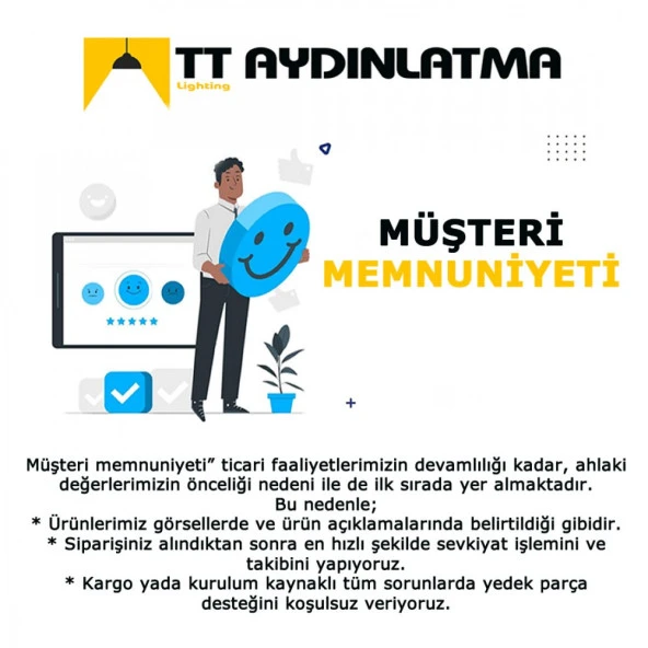 TT Aydınlatma TT405-2-KR  Krom Kaplama 2 li Kare Led Avize - 5