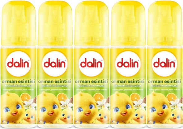 Dalin Bebek Kolonyası 150ML Orman Esintisi (Turunçgiller-Yasemin-Misk Kokulu) (5 Li Set)