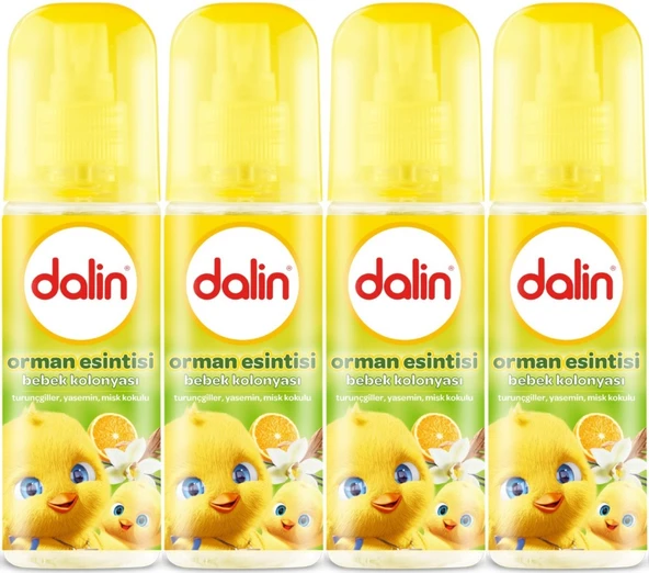Dalin Bebek Kolonyası 150ML Orman Esintisi (Turunçgiller-Yasemin-Misk Kokulu) (4 Lü Set)