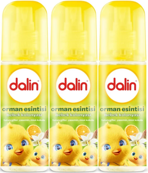 Dalin Bebek Kolonyası 150ML Orman Esintisi (Turunçgiller-Yasemin-Misk Kokulu)(3 Lü Set)