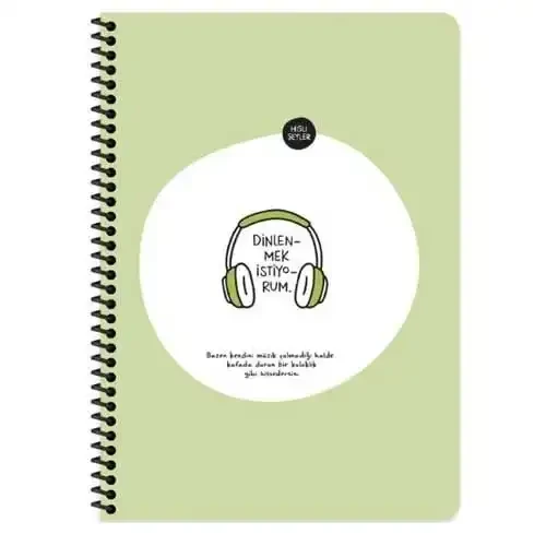 Keskin Color Hisli Şeyler Spiralli Dinlenmek İstiyorum Karton Kapak 80 Yaprak Çizgili Defter