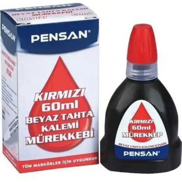 Pensan Tahta Kalem Mürekkebi 60 ML Kırmızı