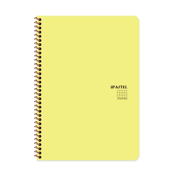 Keskin Color A4 100 Yaprak Kareli Plastik Kapak Sipiralli Pastel Note Defteri