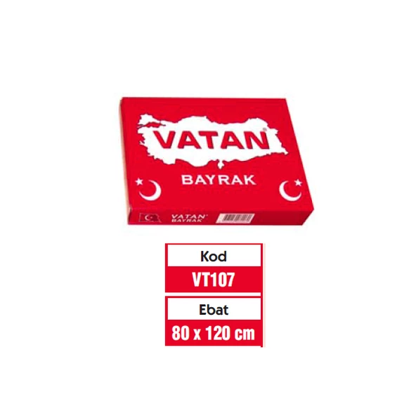 Vatan Bez Bayrak Türk %100 Polyester 80x120