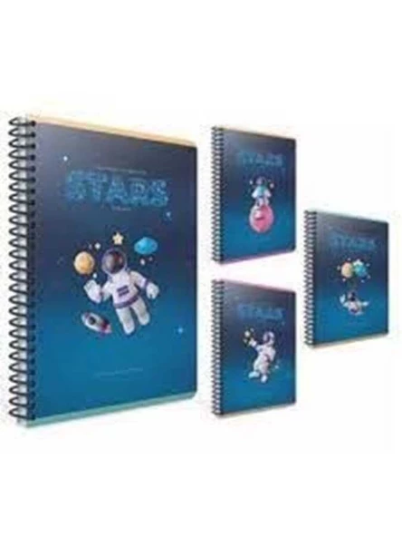 Stars Tel Dikişli Karton Kapak Defter A4 80 Yaprak Çizgili (Adet)