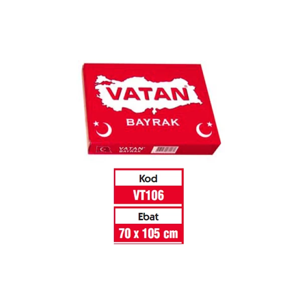 Vatan Bez Bayrak Türk %100 Polyester 70x105