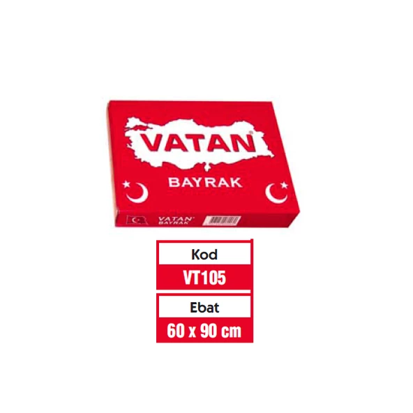 Vatan Bez Bayrak Türk %100 Polyester 60x90