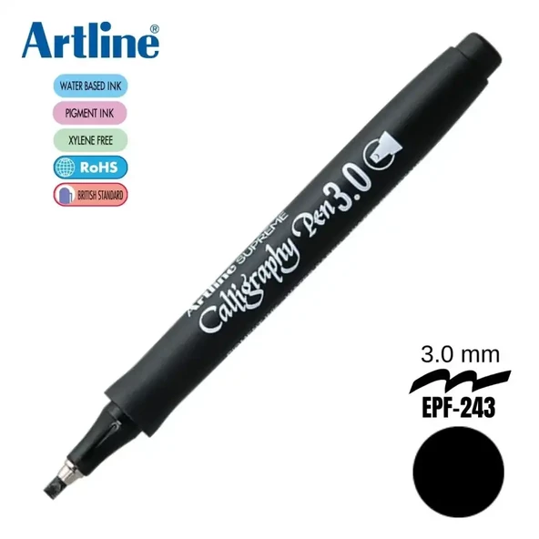 Artline Supreme Kaligrafi Kalemi Kesik Uç 3.0 mm Siyah