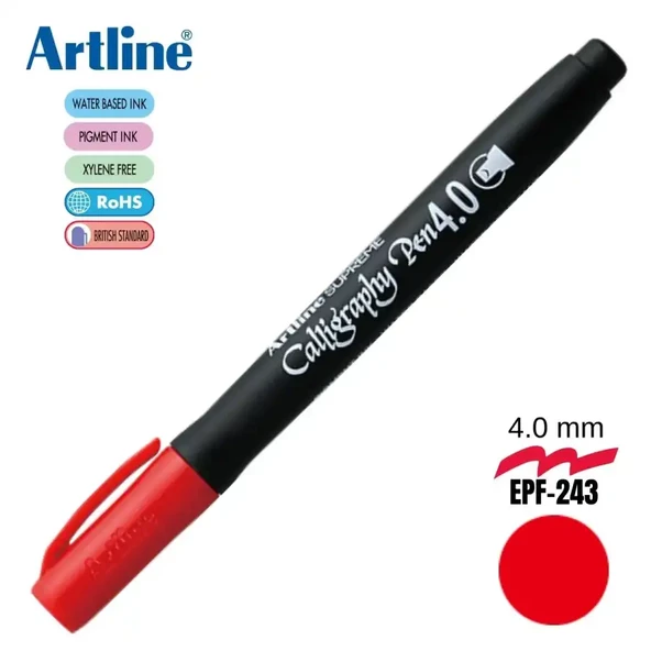 Artline Supreme Calligraphy Pen 4.0 uç 4,0 MM Kırmızı