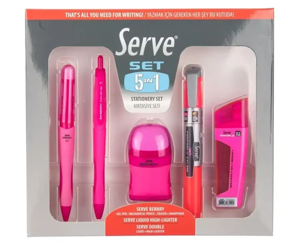 Serve Kırtasıye Setı 0.7 mm Pembe 5 lı