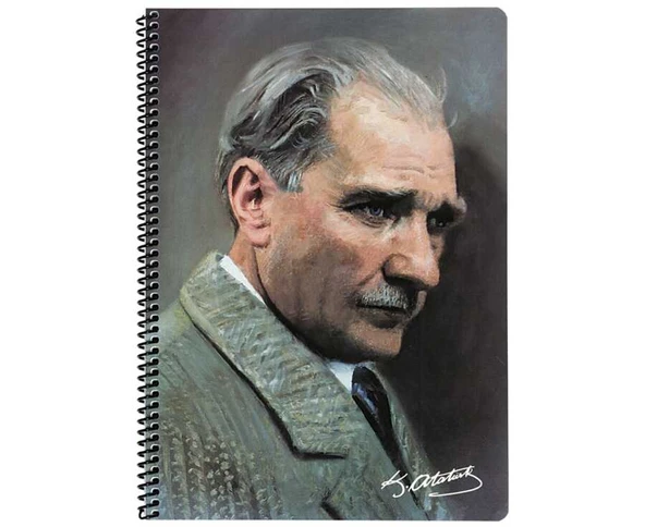 Keskin Color Atatürk A4 100 Yaprak Çizgili Spiralli Plastik Kapak Defter