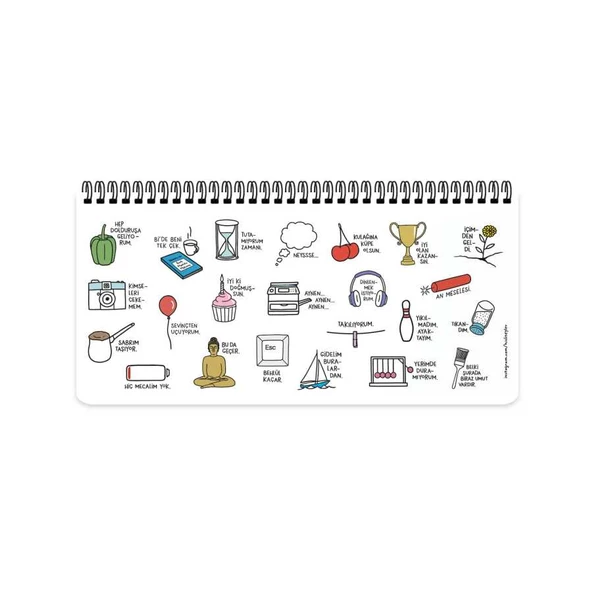 Keskin Color Hisli Şeyler 13x27 Spiralli Sticrli Planner Zirvedeyim Canım Duymuyorum - 2