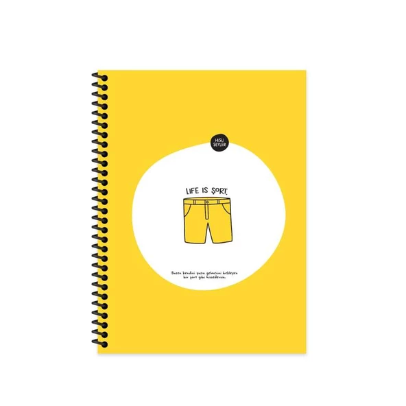 Hisli Şeyler 18525 80 Yaprak Kareli Spr Karton Kapak Hafif Kağıt Stickerli Defter - Şort