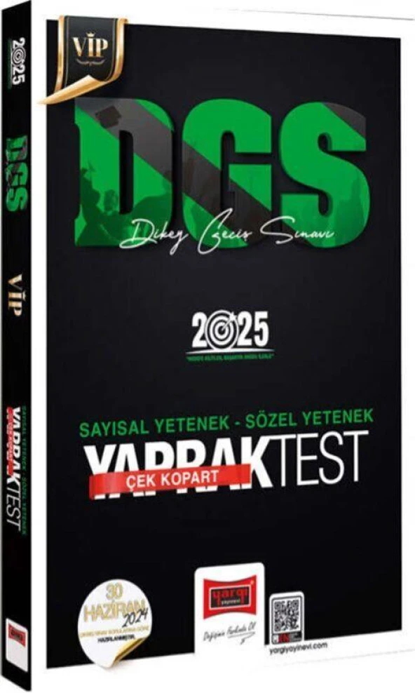 2025 DGS VİP Sayısal 2025 DGS VİP Sayısal Sözel Yetenek Çek Kopart Yaprak Test Yargı Yayınları