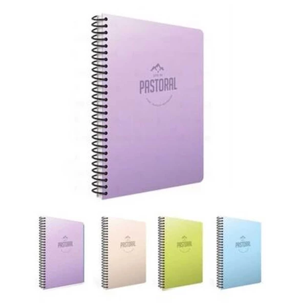 Gıpta Pastoral Spiralli Plastik Kapak Defter A4 72 Yaprak Çizgili (Adet)