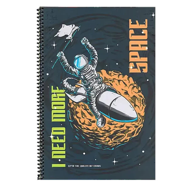 Space Sipiralli Karton Kapak Defter A4 80 Yaprak Çizgili