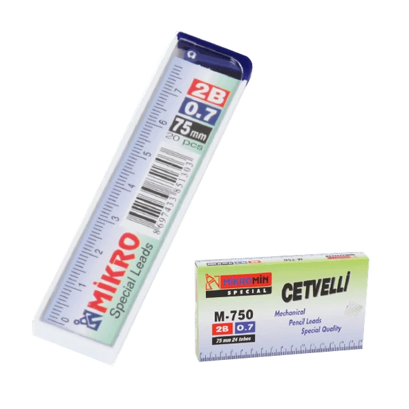 Mikro Min Cetvelli 2B 75 Mm 0.7 Mm M-750 - 24lü Paket - 3