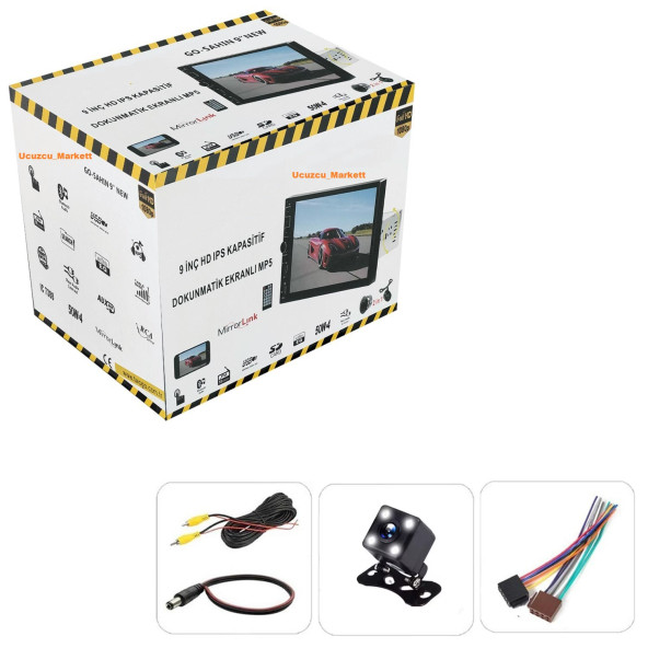 9 İNÇ BÜYÜK EKRAN DOUBLE TEYP (ŞAHIN TOFAŞ MODEL) + 4 LED GECE GÖRÜŞLÜ GERİ VİTES KAMERA İKİSİ BİR ARADA - 3