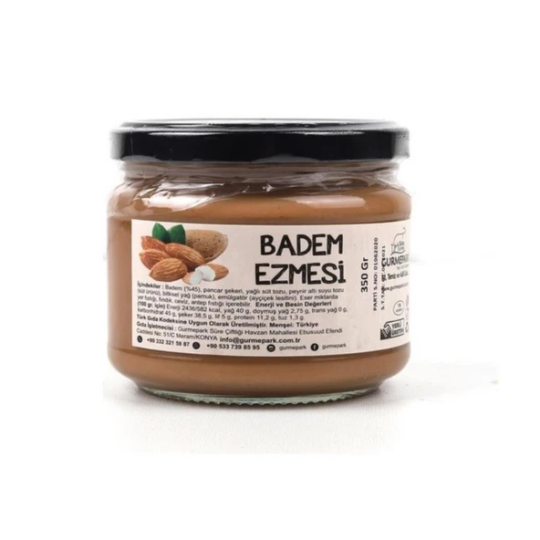 Gurmepark Parçacıklı Badem Ezmesi Kahvaltılık Cam Kavanoz 350 g e