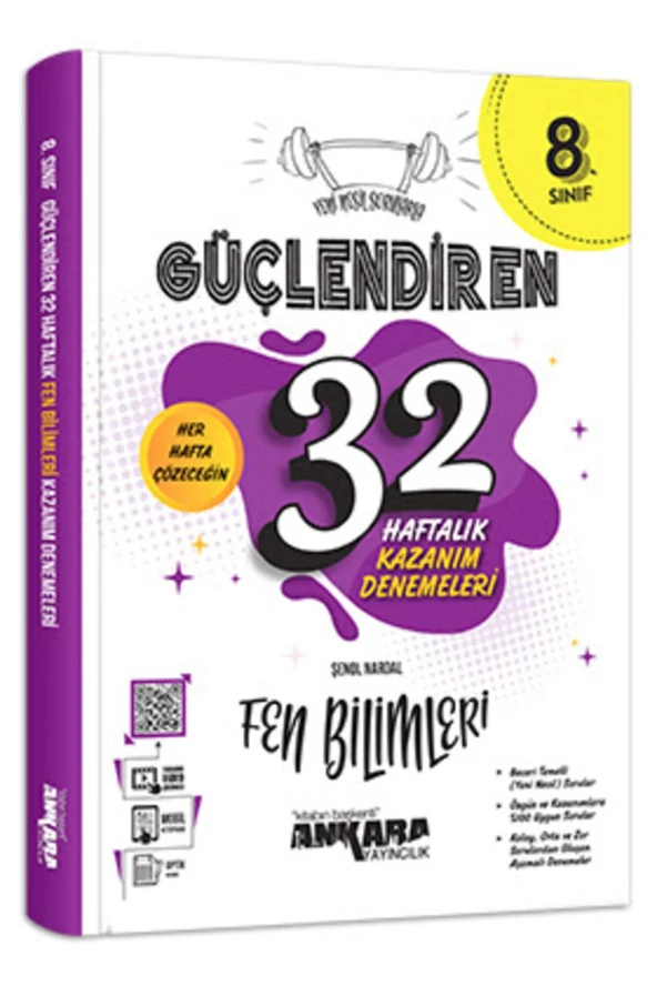 8. Sınıf Fen Bilimleri 32 Haftalık Kazanım Denemeleri Güçlendiren (iadesiz)