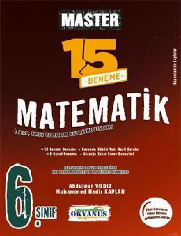 6. Sınıf Matematik 15 Deneme Master ( İadesizdir ) ürün görseli 1
