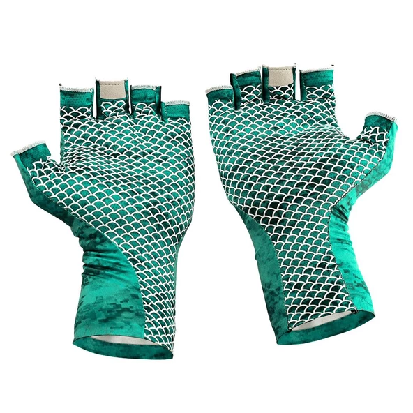 Fujin Pro Angler Yazlık Balıkçı Eldiveni Green  ML - Resim 4