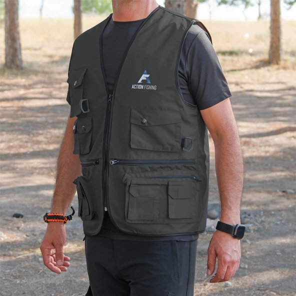 Action Çok Cepli Tactical Avcı Yeleği Haki - 3