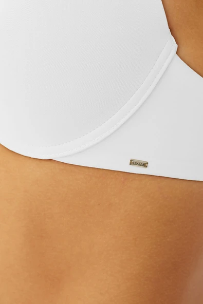 Beyaz Gluing Double Push Up Sütyen - Resim 2